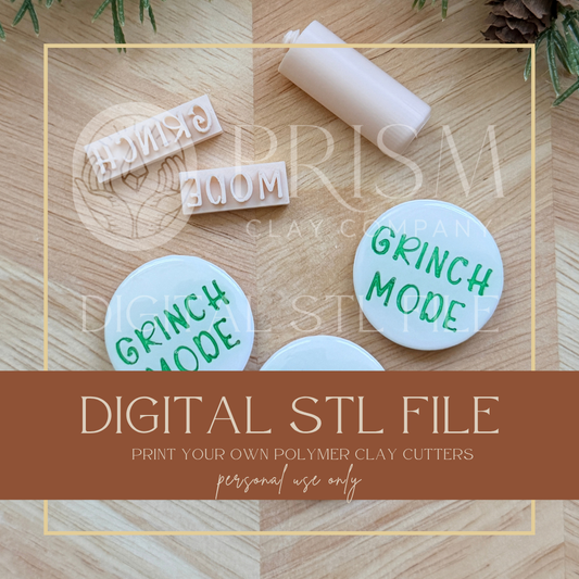 GRINCH MODE STAMP SET STL FILE | Digital Instant Download | 3D Printing STL File | Polymer Clay Tool | Polymer Clay Cutter STL File
