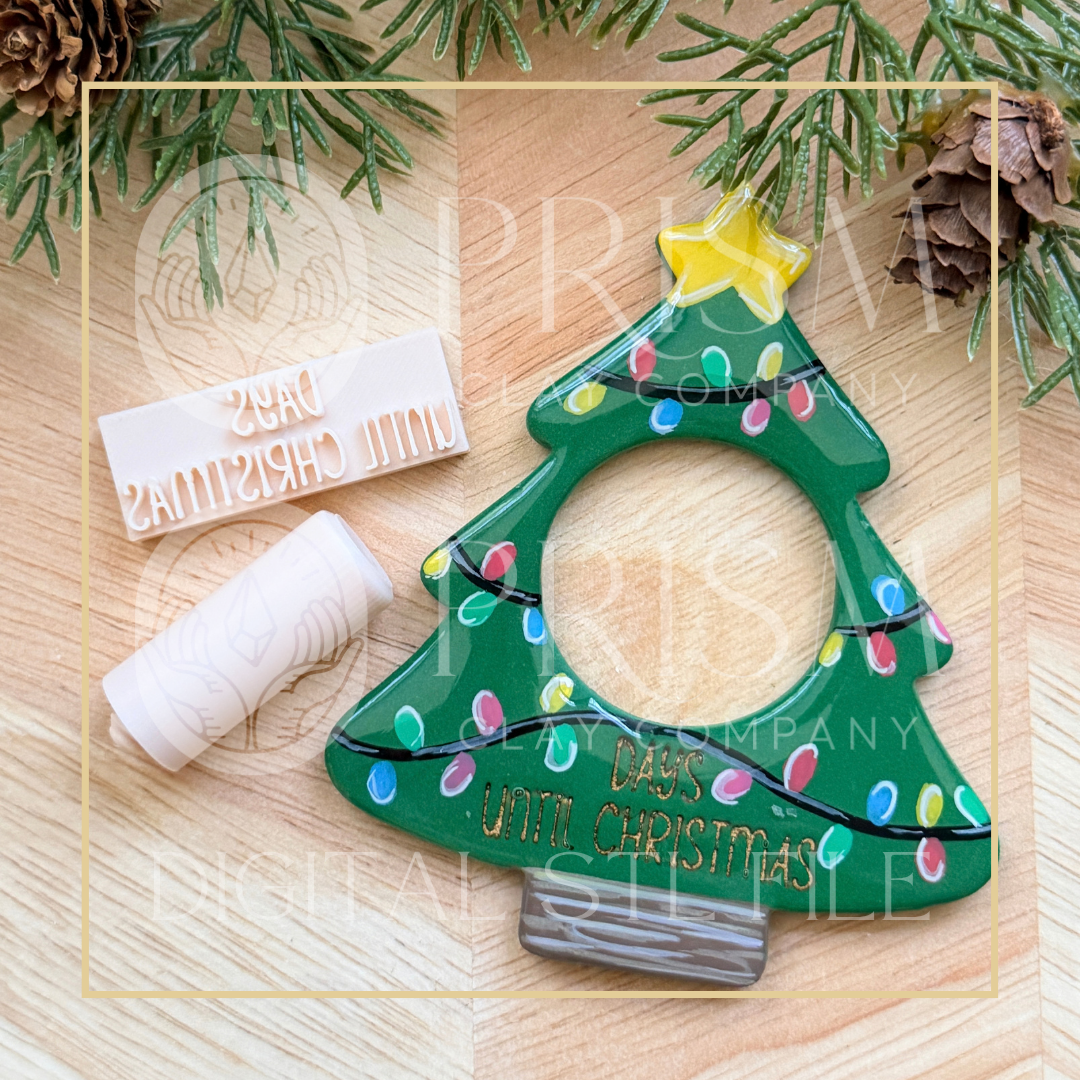 DAYS UNTIL CHRISTMAS STAMP STL FILE | Digital Instant Download | 3D Printing STL File | Polymer Clay Tool | Polymer Clay Cutter STL File