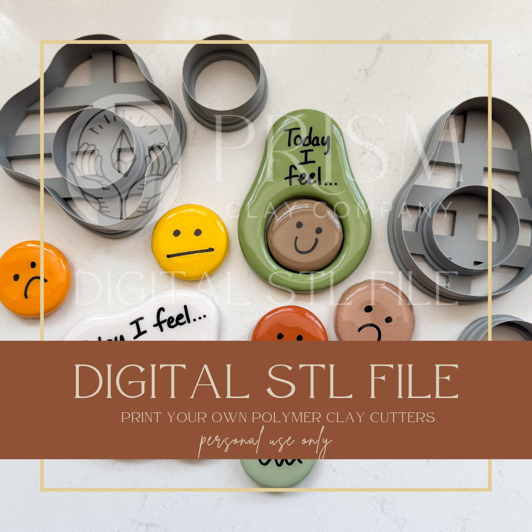 Mood Magnet STL File | Digital Instant Download | 3D Printing STL File | Polymer Clay Tool | Polymer Clay Cutter STL File