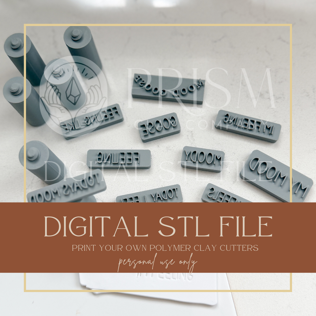 Mood Magnet WORD Stamp Bundle STL File | Digital Instant Download | 3D Printing STL File | Polymer Clay Tool | Polymer Clay Cutter STL File