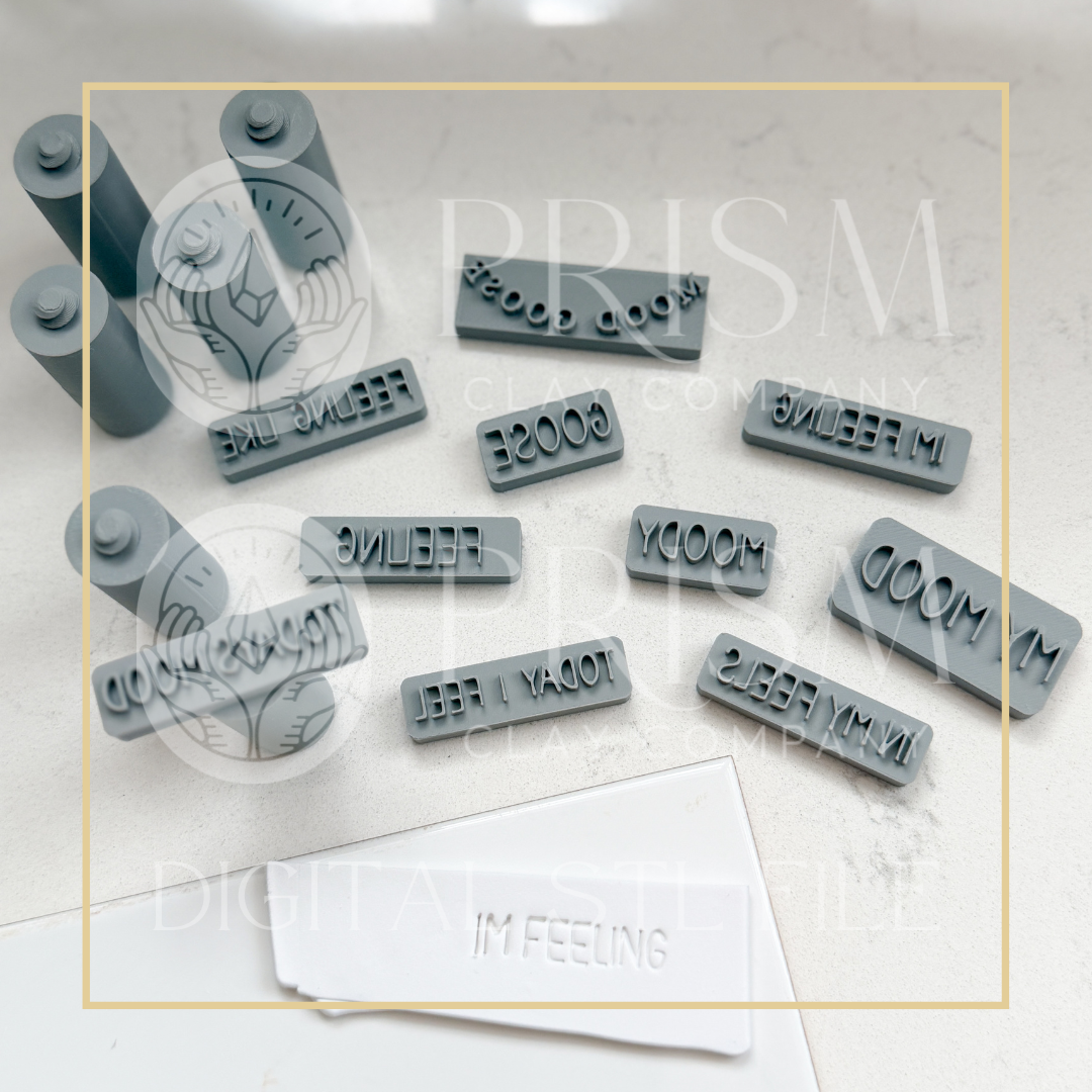 Mood Magnet WORD Stamp Bundle STL File | Digital Instant Download | 3D Printing STL File | Polymer Clay Tool | Polymer Clay Cutter STL File