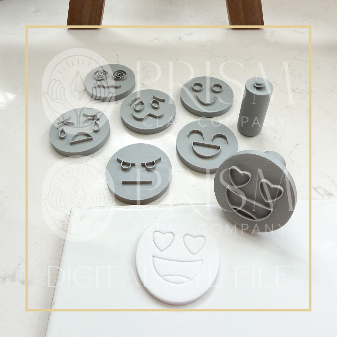Mood Magnet EMOJI Stamp Bundle STL File | Digital Instant Download | 3D Printing STL File | Polymer Clay Tool | Polymer Clay Cutter STL File