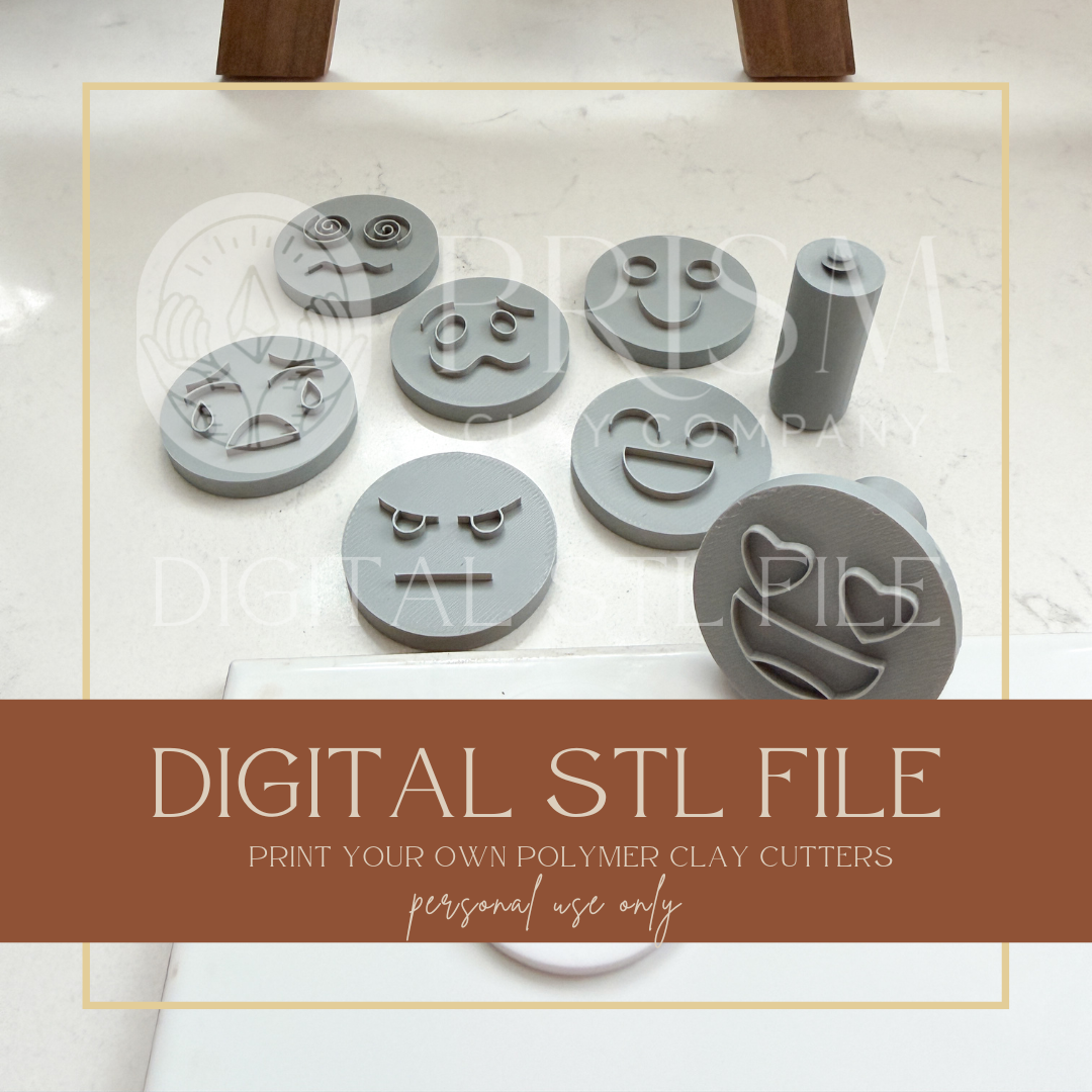 Mood Magnet EMOJI Stamp Bundle STL File | Digital Instant Download | 3D Printing STL File | Polymer Clay Tool | Polymer Clay Cutter STL File