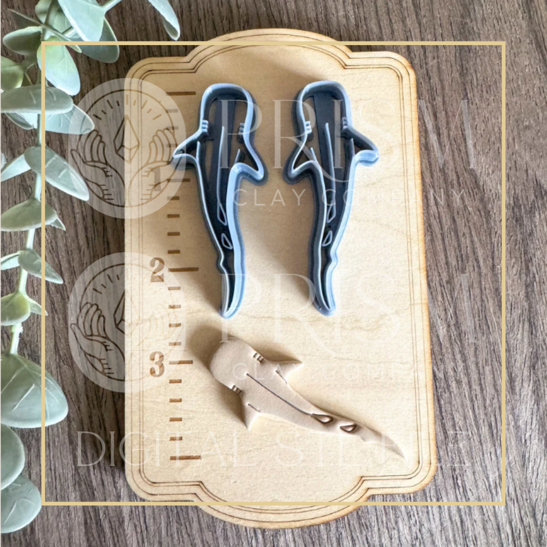 Whale Shark STL File | 2 Sizes | Digital Instant Download | 3D Printing STL File | Polymer Clay Tool | Polymer Clay Cutter STL File