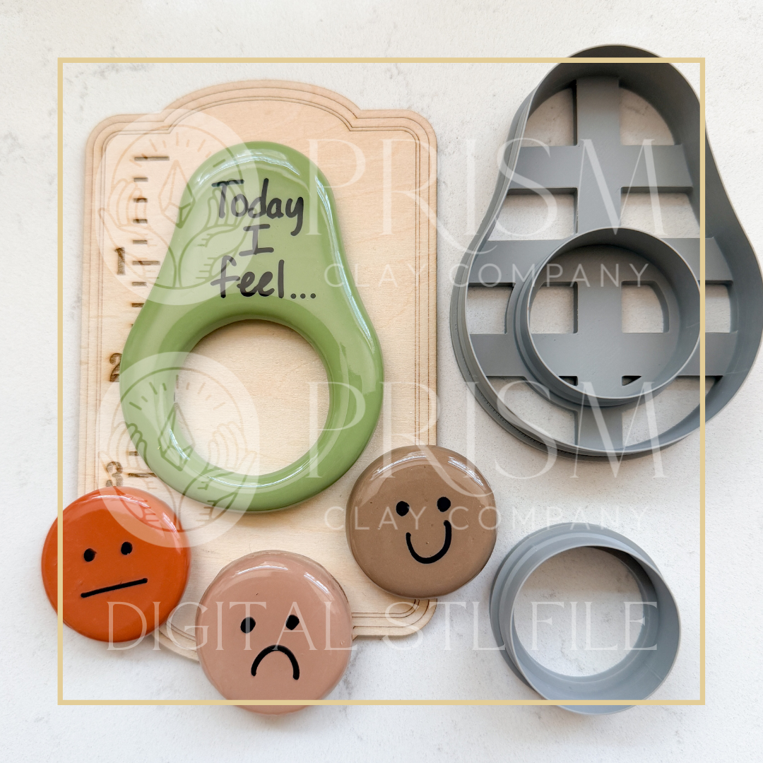 Mood Magnet STL File | Digital Instant Download | 3D Printing STL File | Polymer Clay Tool | Polymer Clay Cutter STL File