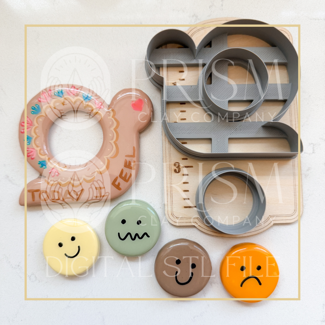 Mood Magnet STL File | Digital Instant Download | 3D Printing STL File | Polymer Clay Tool | Polymer Clay Cutter STL File
