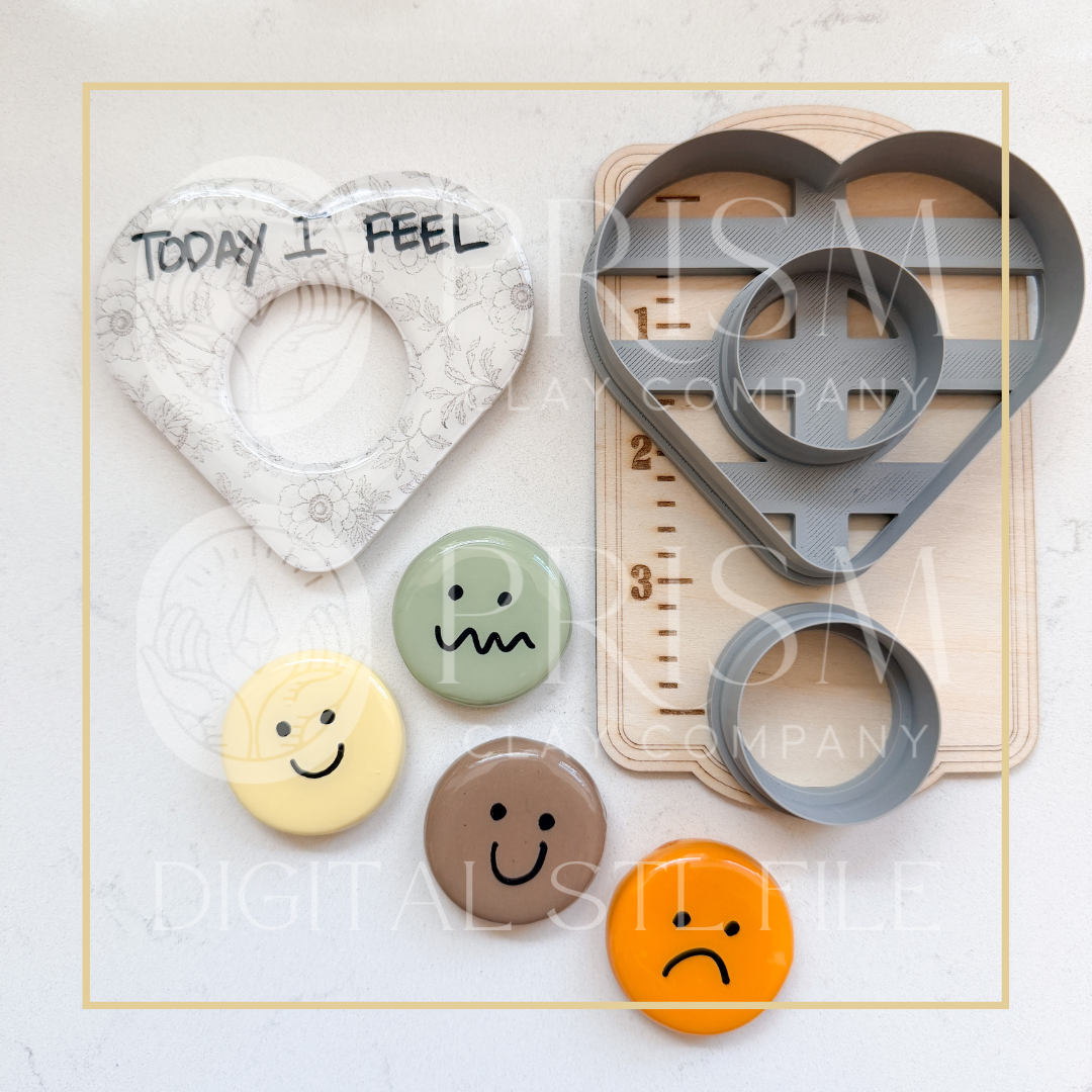 Mood Magnet STL File | Digital Instant Download | 3D Printing STL File | Polymer Clay Tool | Polymer Clay Cutter STL File