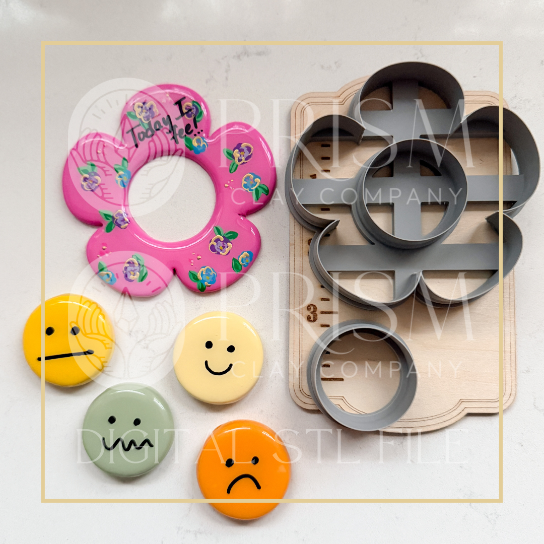 Mood Magnet STL File | Digital Instant Download | 3D Printing STL File | Polymer Clay Tool | Polymer Clay Cutter STL File