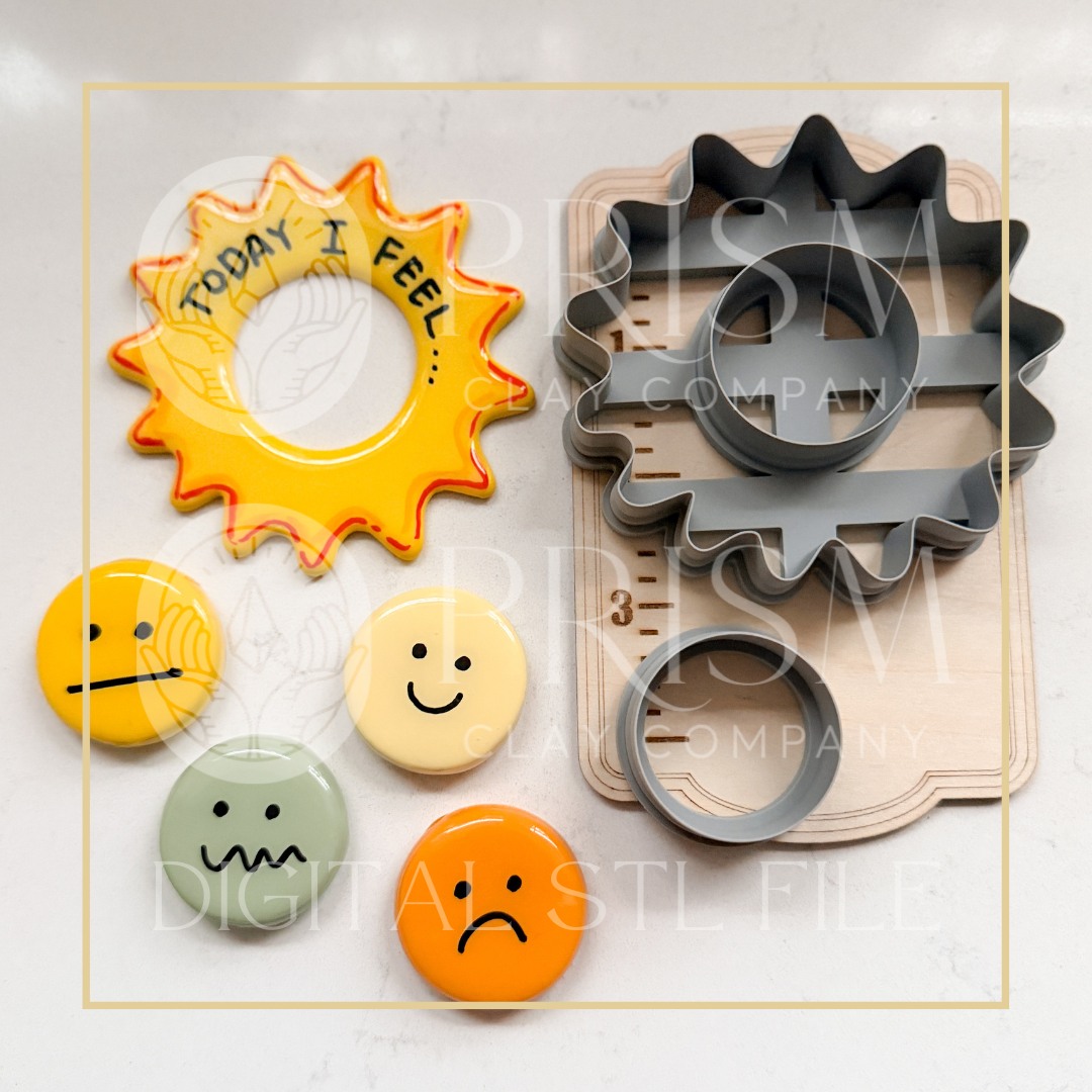 Mood Magnet STL File | Digital Instant Download | 3D Printing STL File | Polymer Clay Tool | Polymer Clay Cutter STL File