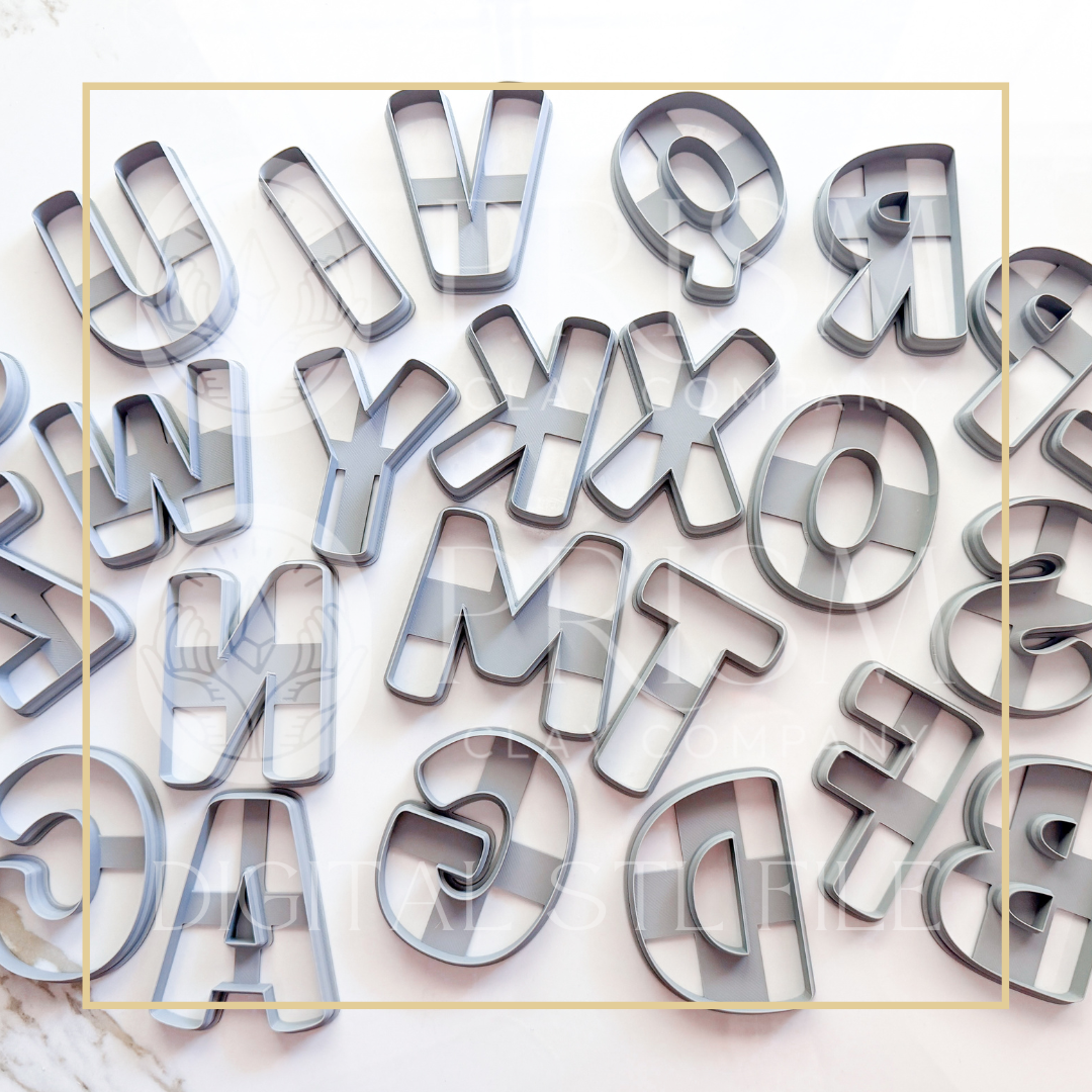 Large Alphabet Letters STL File | Digital Instant Download | 3D Printing STL File | Polymer Clay Tool | Polymer Clay Cutter STL File