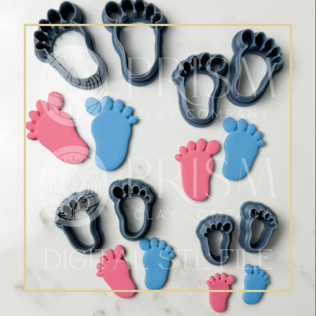 Baby Feet Bundle STL File | Digital Instant Download | 3D Printing STL File | Polymer Clay Tool | Polymer Clay Cutter STL File