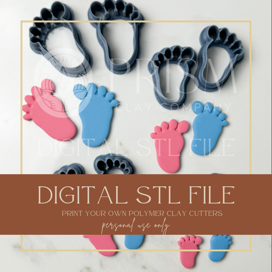 Baby Feet Bundle STL File | Digital Instant Download | 3D Printing STL File | Polymer Clay Tool | Polymer Clay Cutter STL File