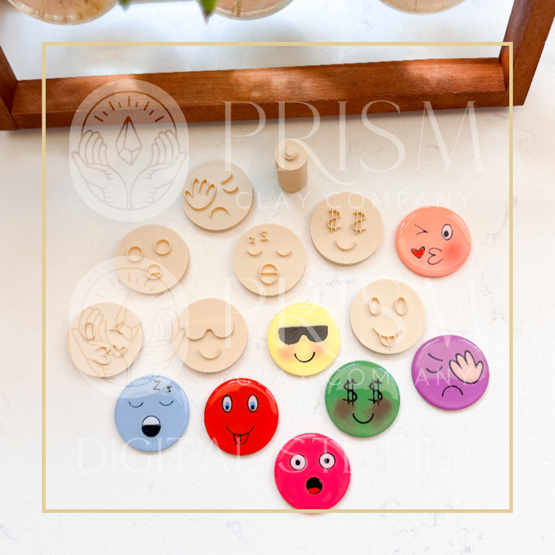 Mood Magnet EMOJI Stamp Bundle #2 STL File | Digital Instant Download | 3D Printing STL File | Polymer Clay Tool | Polymer Clay Cutter STL File (Copy)
