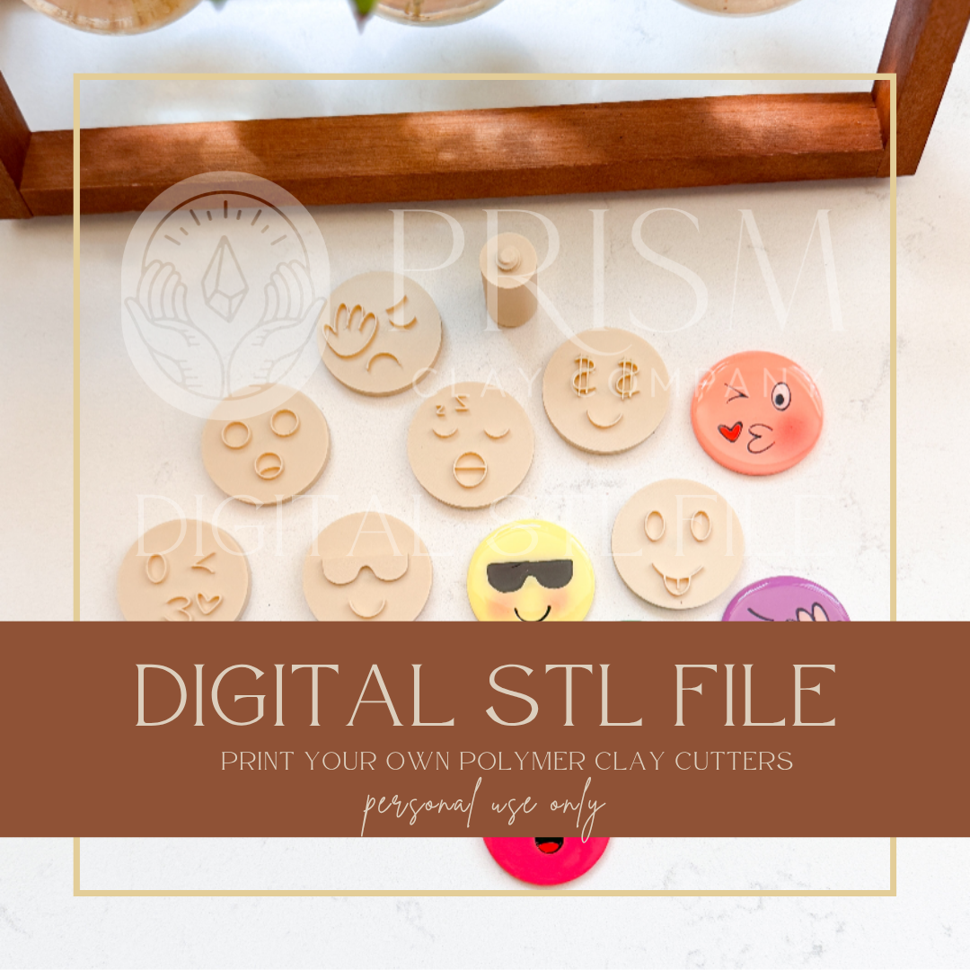 Mood Magnet EMOJI Stamp Bundle #2 STL File | Digital Instant Download | 3D Printing STL File | Polymer Clay Tool | Polymer Clay Cutter STL File (Copy)