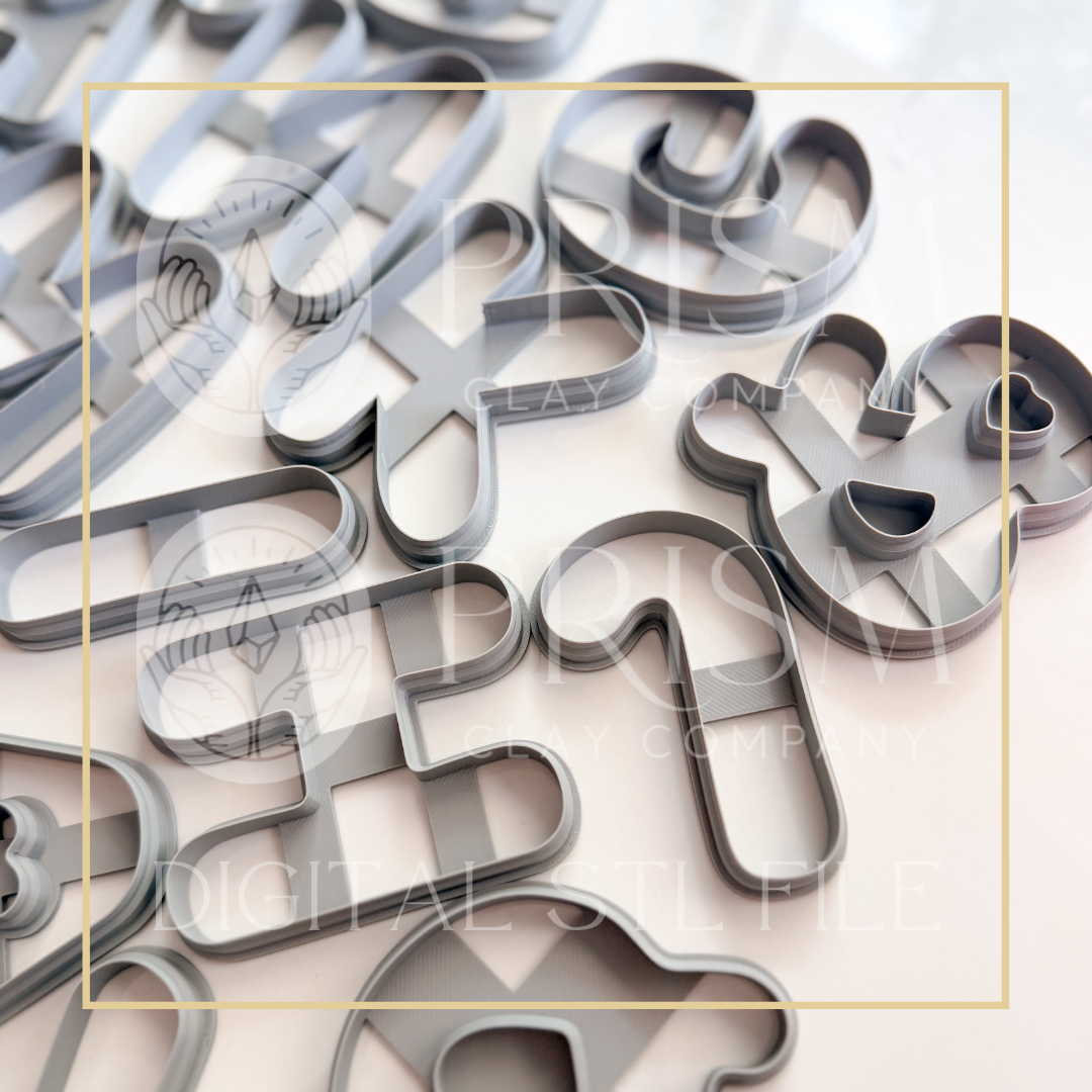 Heart Large Alphabet Letters STL File | Digital Instant Download | 3D Printing STL File | Polymer Clay Tool | Polymer Clay Cutter STL File