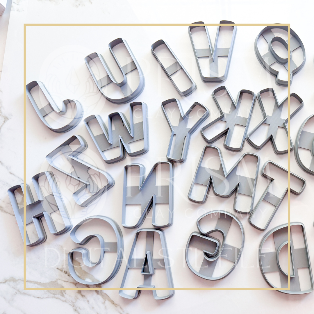 Large Alphabet Letters STL File | Digital Instant Download | 3D Printing STL File | Polymer Clay Tool | Polymer Clay Cutter STL File