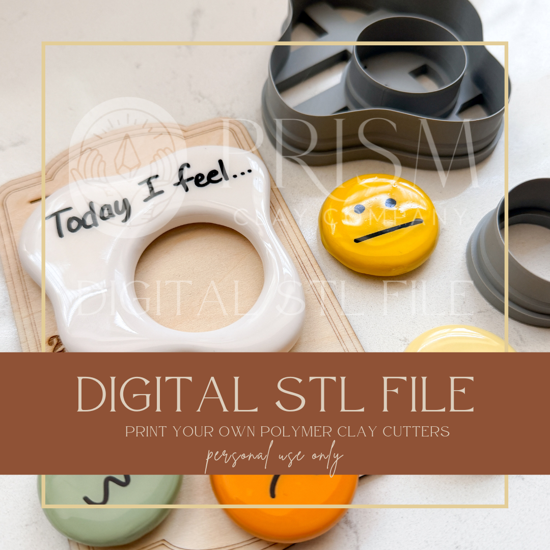 Mood Magnet STL File | Digital Instant Download | 3D Printing STL File | Polymer Clay Tool | Polymer Clay Cutter STL File