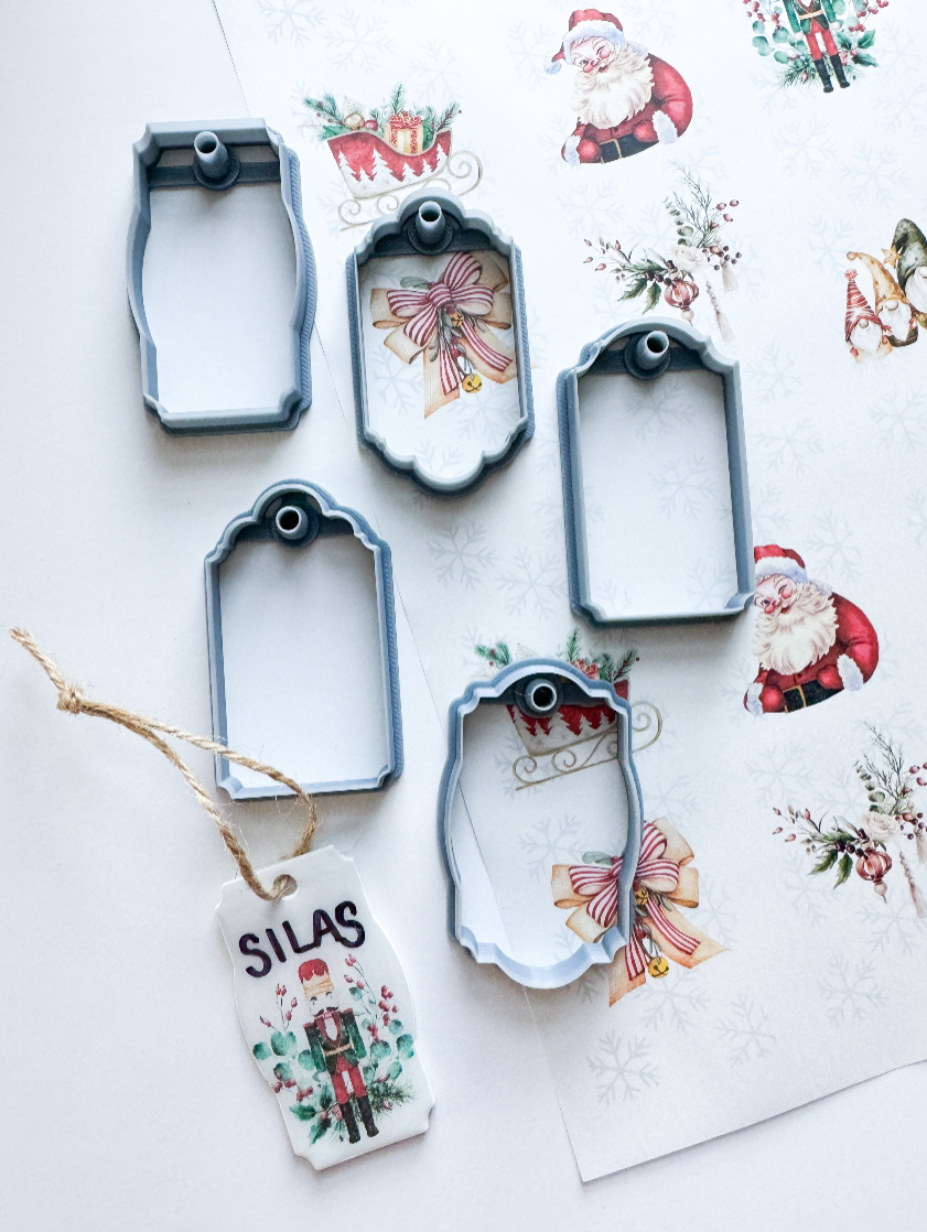 GIFT TAG CLAY CUTTERS | CHRISTMAS | POLYMER CLAY CUTTER