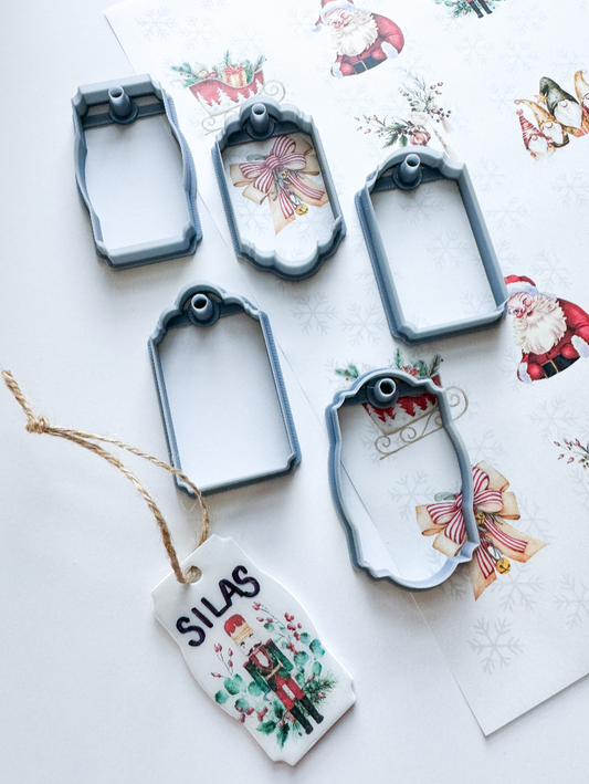 GIFT TAG CLAY CUTTERS | CHRISTMAS | POLYMER CLAY CUTTER