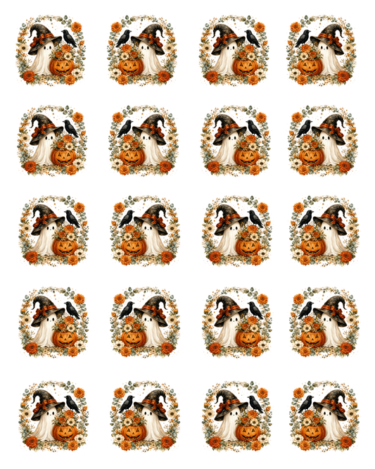 TILE 22 AUTUMN GHOSTS TILE TRANSFER PAPER | TRANSFER PAPER & CLAY CUTTER
