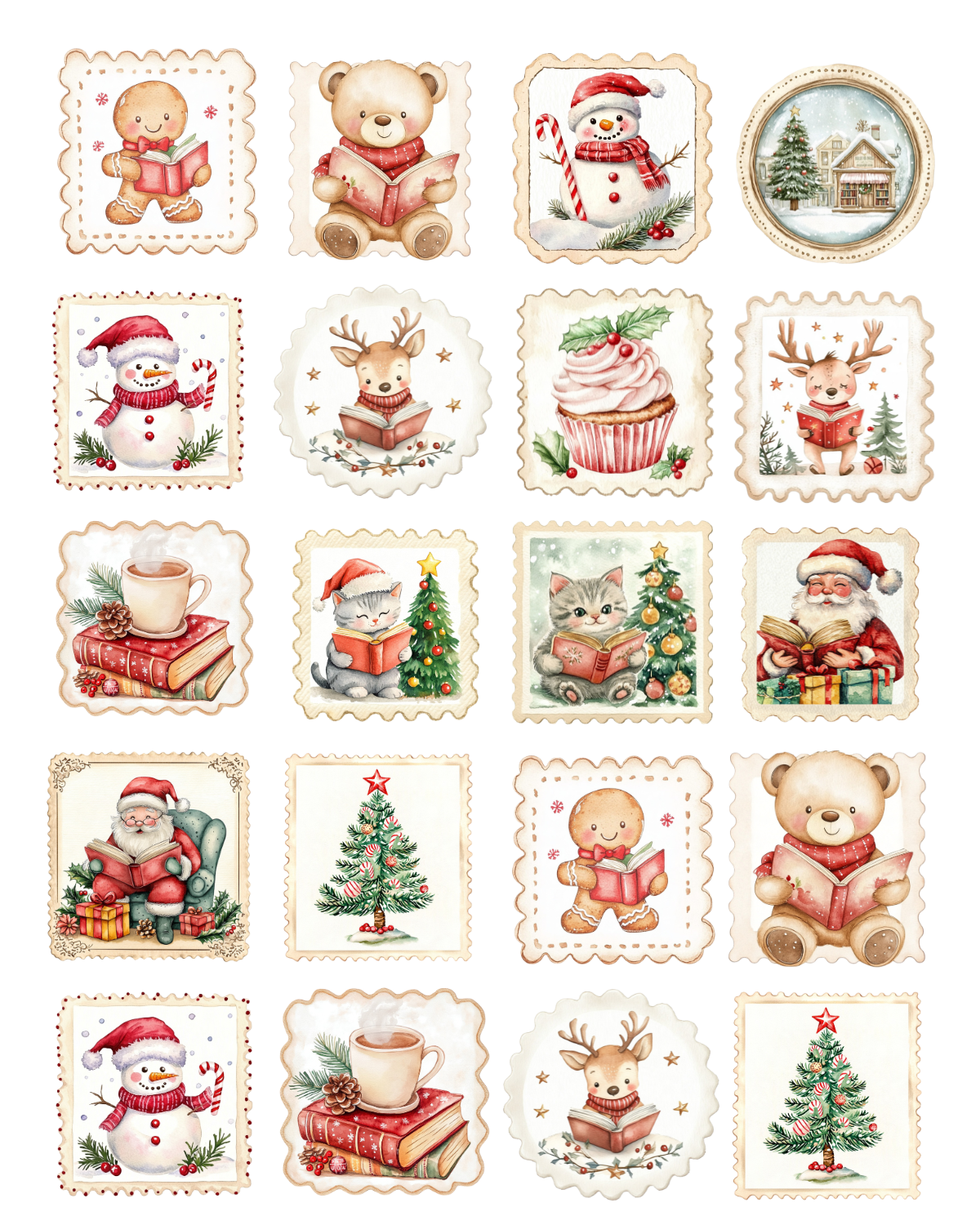 TILE 30 CHRISTMAS STAMP TILE TRANSFER PAPER | TRANSFER PAPER & CLAY CUTTER