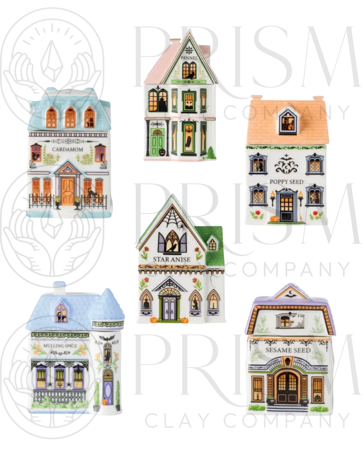 HALLOWEEN SPICE VILLAGE *small* TRANSFERS & CUTTER COMBO FULLSIZE | VINTAGE KITCHEN NOSTALGIA | POLYMER CLAY CUTTERS
