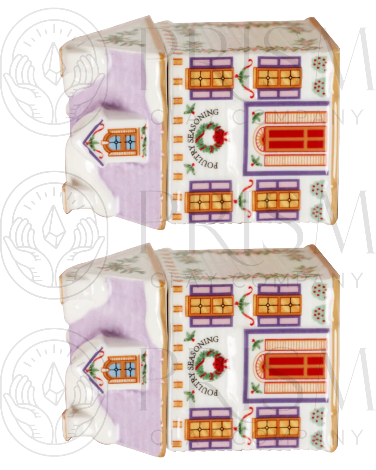WINTER HOLIDAY SPICE VILLAGE *XLARGE* TRANSFERS & CUTTER COMBO FULLSIZE | VINTAGE KITCHEN NOSTALGIA | POLYMER CLAY CUTTERS