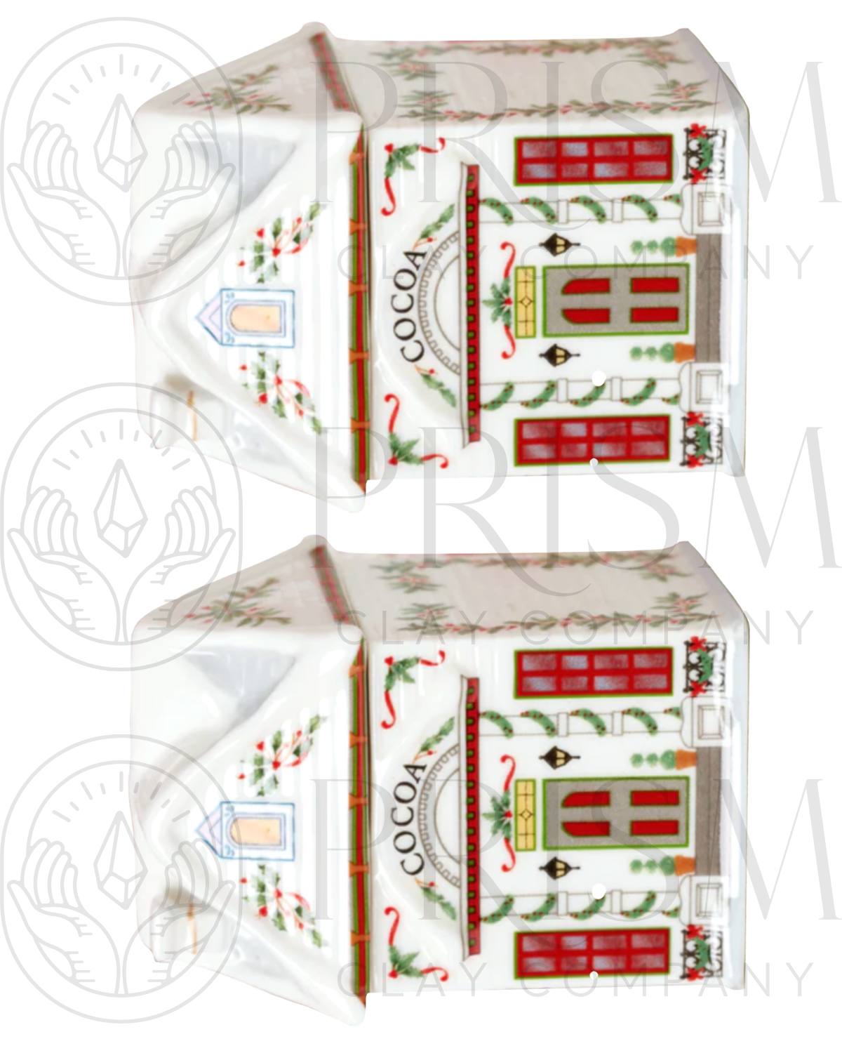 WINTER HOLIDAY SPICE VILLAGE *XLARGE* TRANSFERS & CUTTER COMBO FULLSIZE | VINTAGE KITCHEN NOSTALGIA | POLYMER CLAY CUTTERS