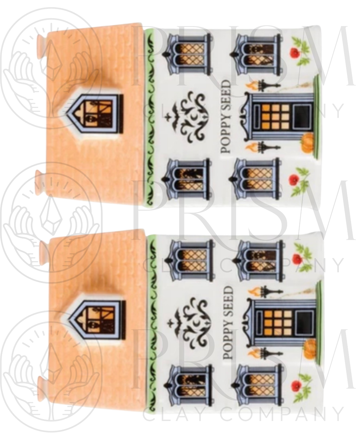 HALLOWEEN SPICE VILLAGE *XLARGE* TRANSFERS & CUTTER COMBO FULLSIZE | VINTAGE KITCHEN NOSTALGIA | POLYMER CLAY CUTTERS