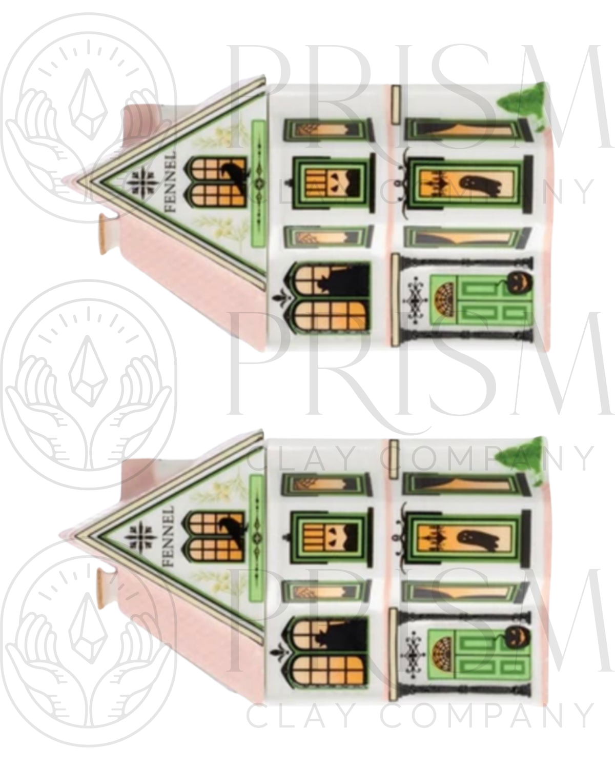 HALLOWEEN SPICE VILLAGE *XLARGE* TRANSFERS & CUTTER COMBO FULLSIZE | VINTAGE KITCHEN NOSTALGIA | POLYMER CLAY CUTTERS