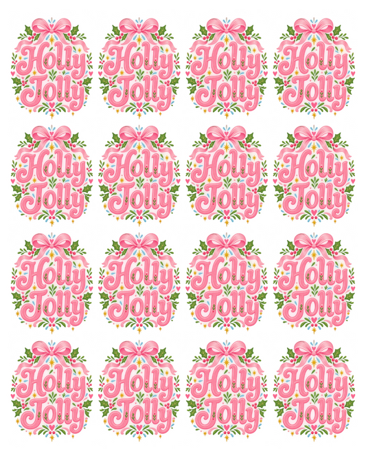 PCC 366 HOLLY JOLLY | TRANSFER PAPER FOR POLYMER CLAY