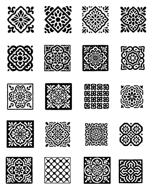 TILE 17 BLACK TILE TRANSFER PAPER | TRANSFER PAPER & CLAY CUTTER