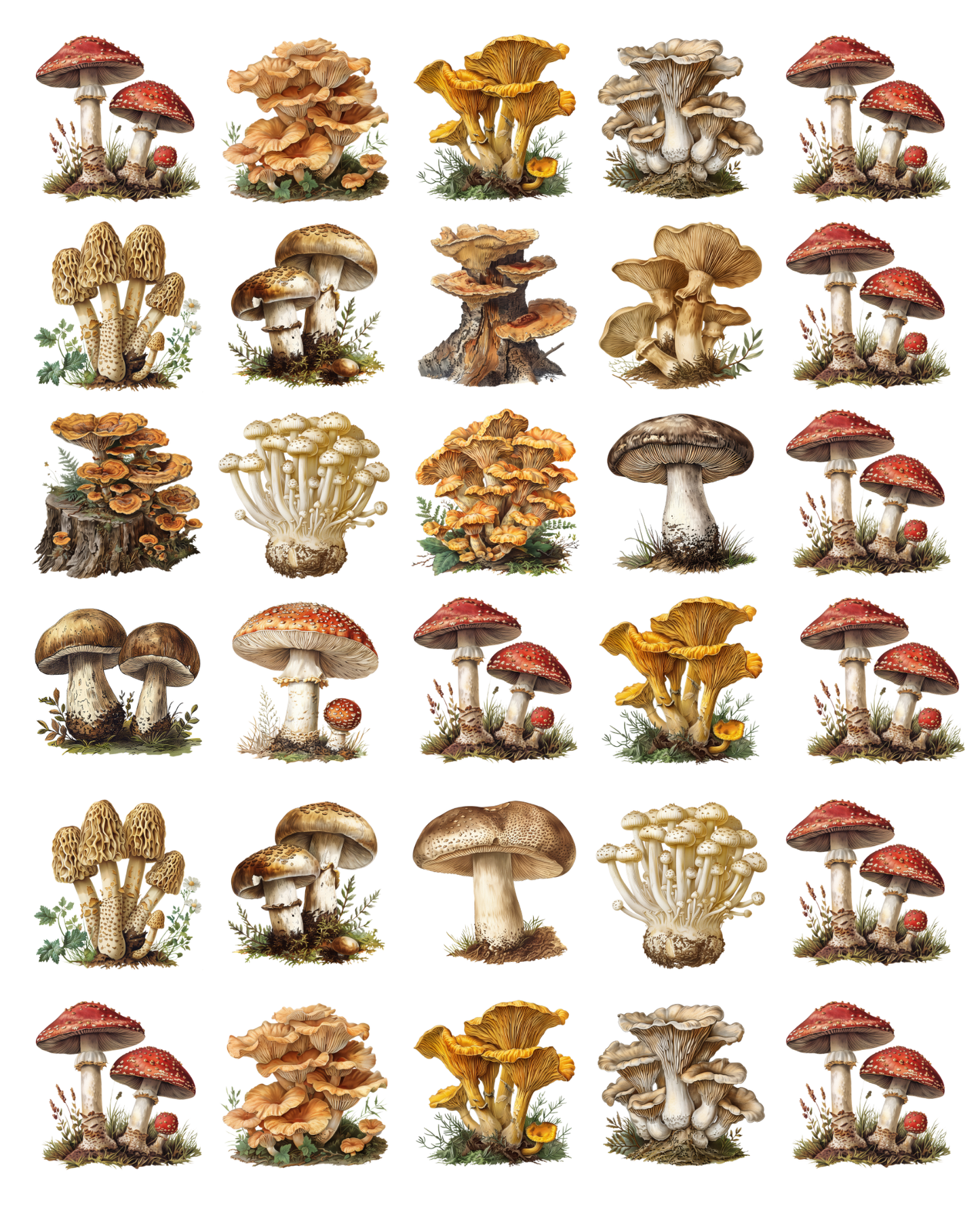 PCC 2370 VINTAGE MUSHROOMS Transfer Paper | THE CHARM BAR