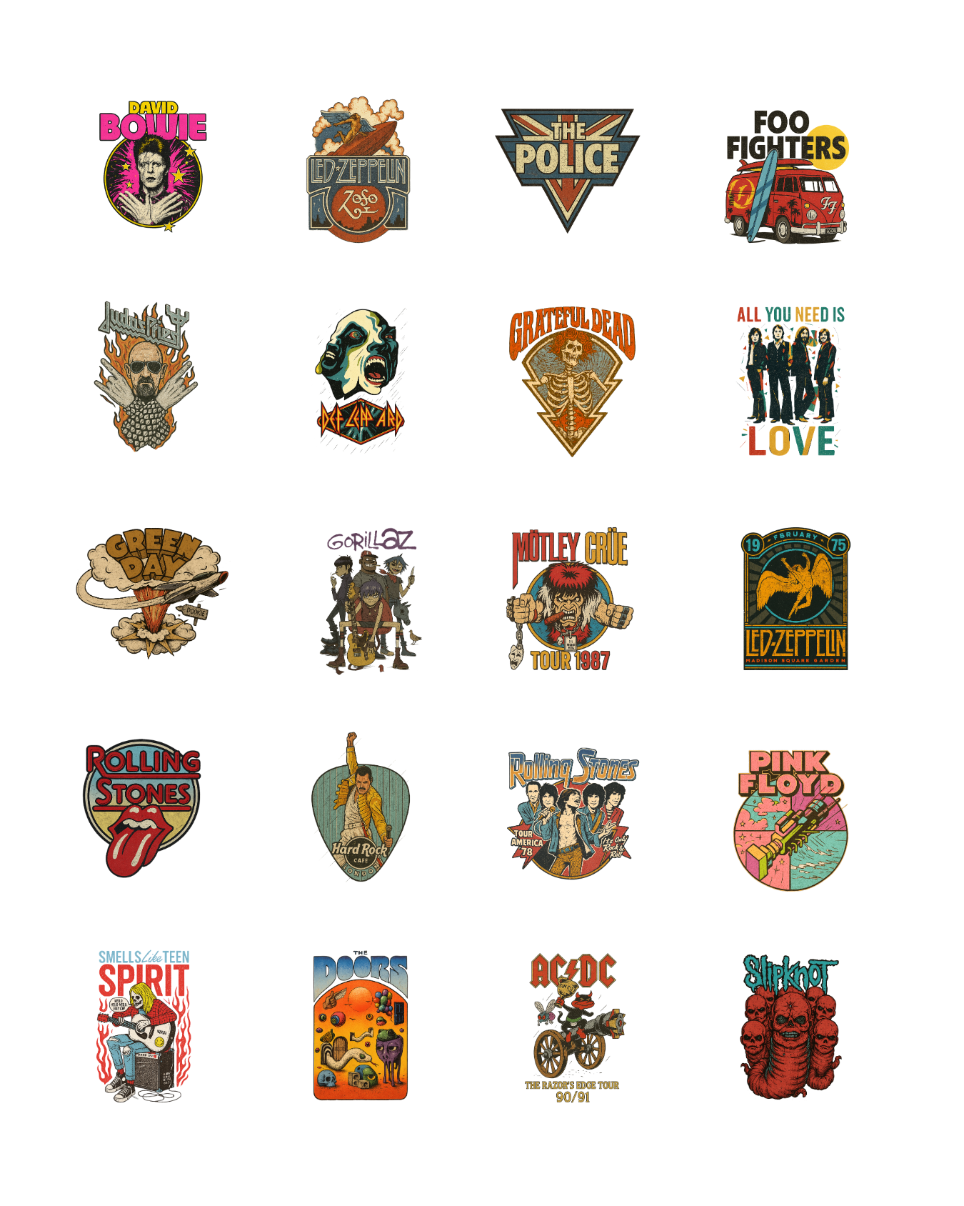 PCC 2351 VINTAGE ROCKBAND POSTERS Transfer Paper | THE CHARM BAR