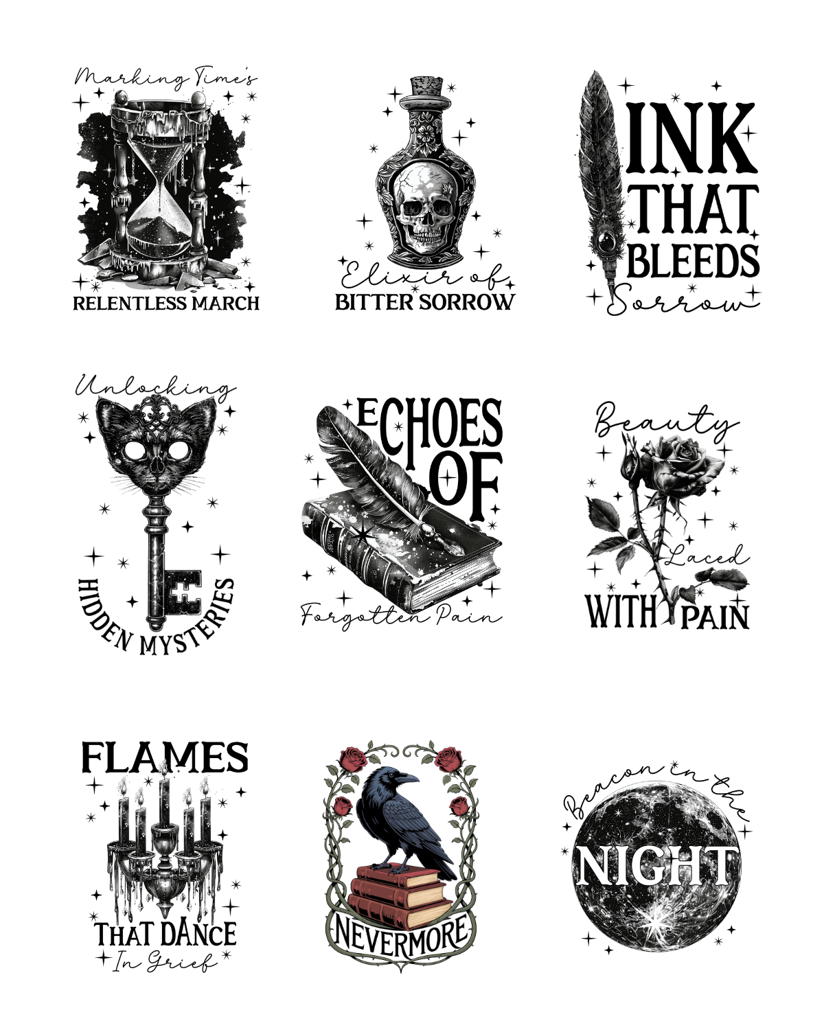 POE SHORT STORIES 2PC Transfer Paper | THE CHARM BAR
