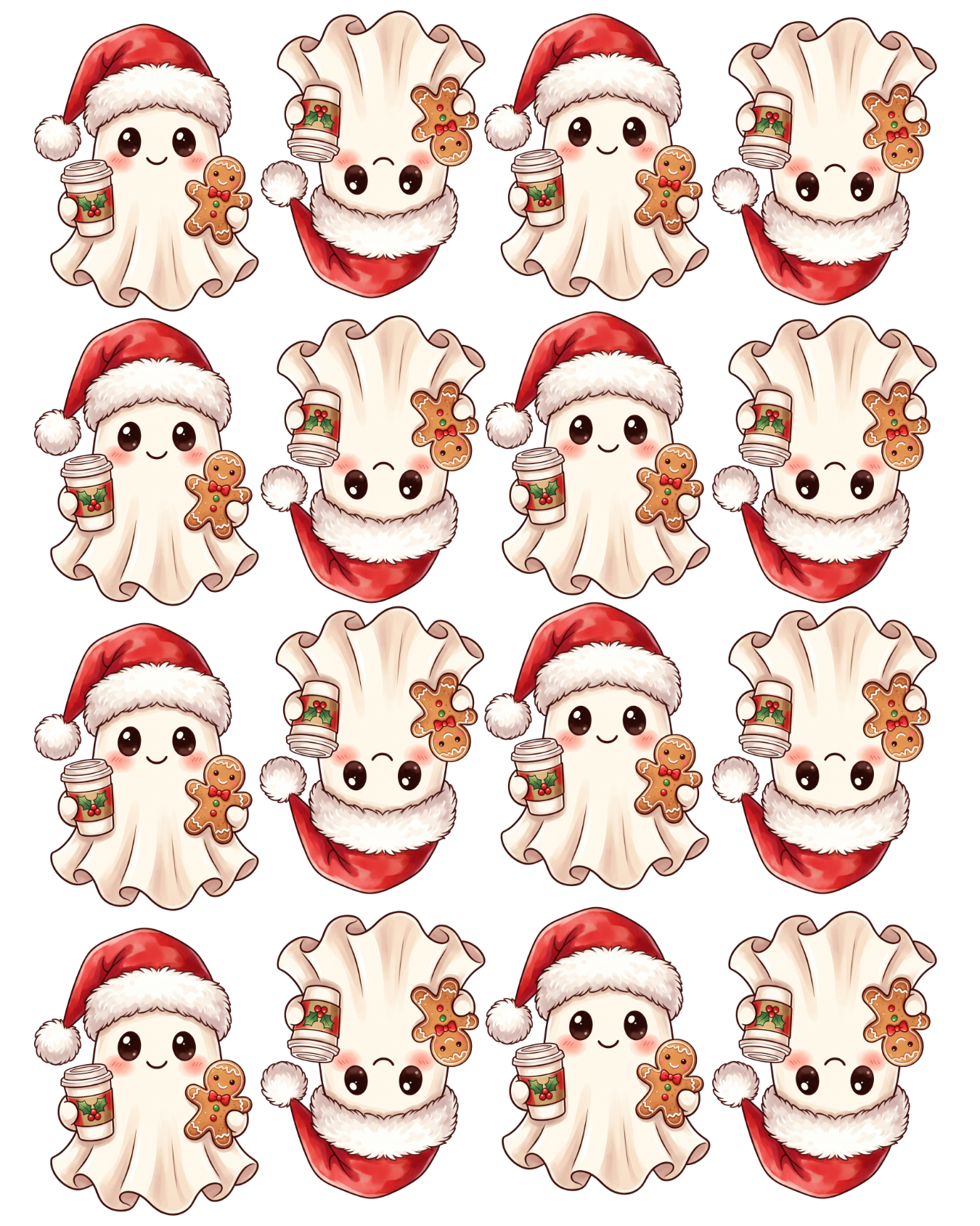 PCC 253 SANTA GHOST PAPER CUTTER BUNDLE | TRANSFER PAPER FOR POLYMER CLAY