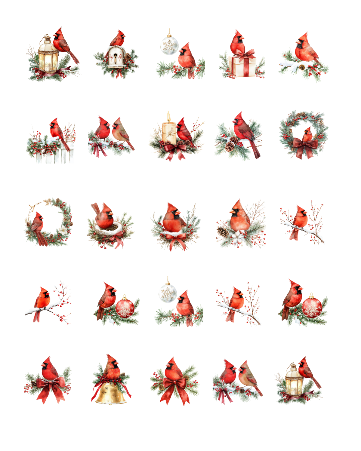 PCC 2388 WINTER CARDNIALS Transfer Paper | THE CHARM BAR