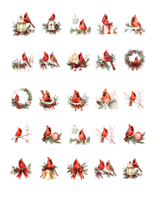 PCC 2388 WINTER CARDNIALS Transfer Paper | THE CHARM BAR