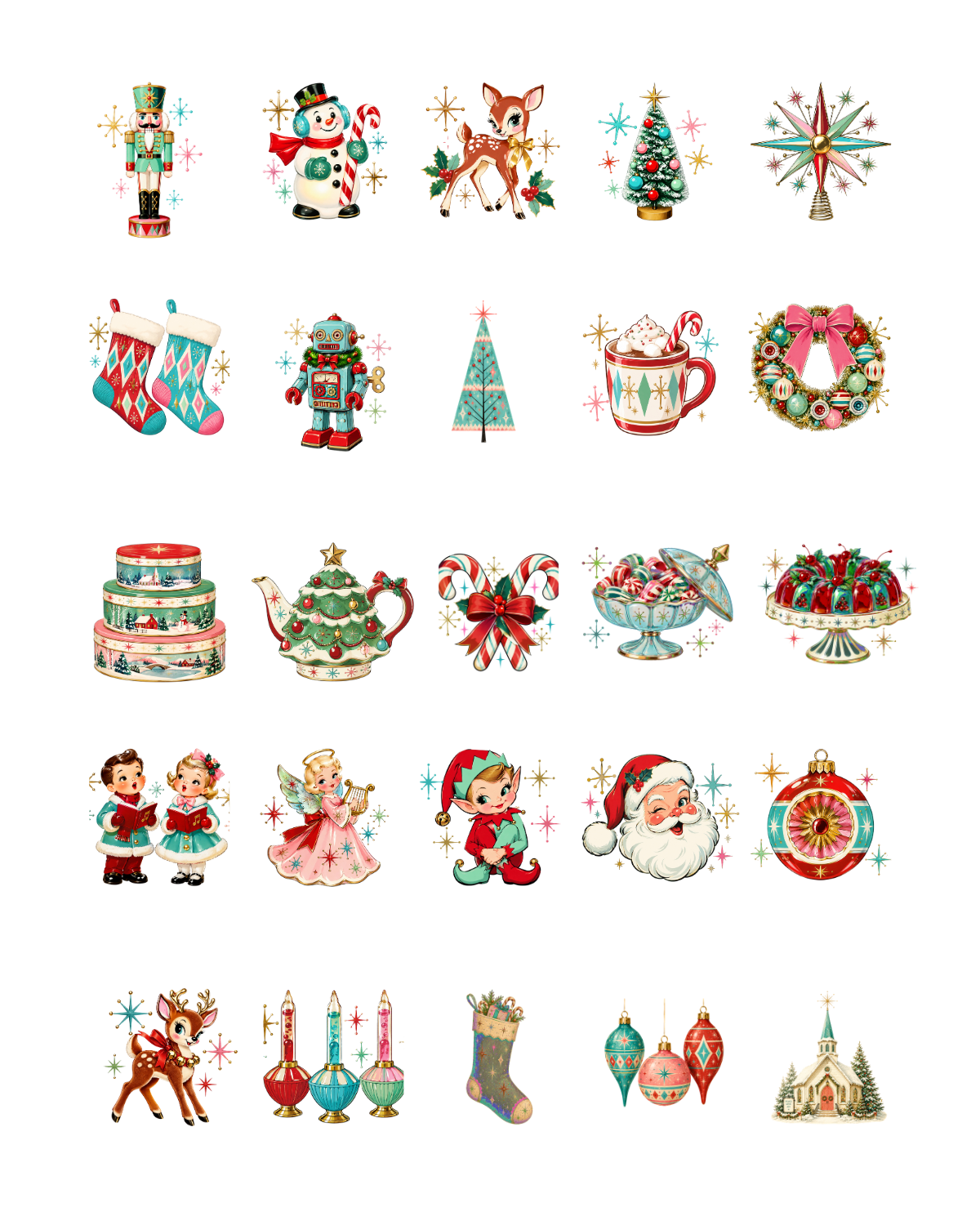 PCC 2374 50s RETRO CHRISTMAS Transfer Paper | THE CHARM BAR
