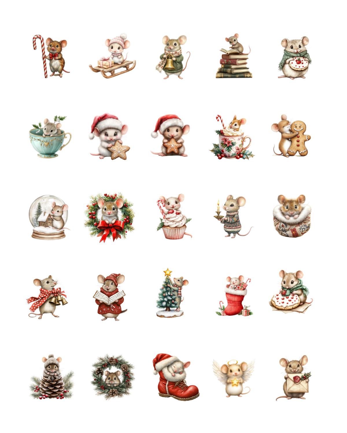PCC 2384 CHRISTMAS MOUSE Transfer Paper | THE CHARM BAR