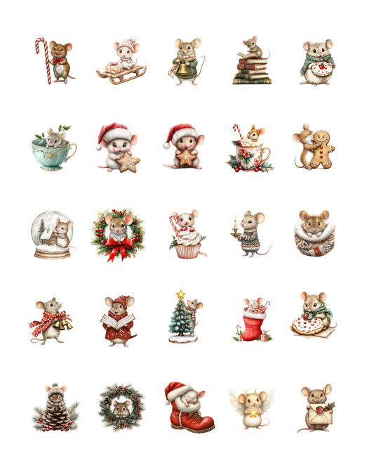 PCC 2384 CHRISTMAS MOUSE Transfer Paper | THE CHARM BAR