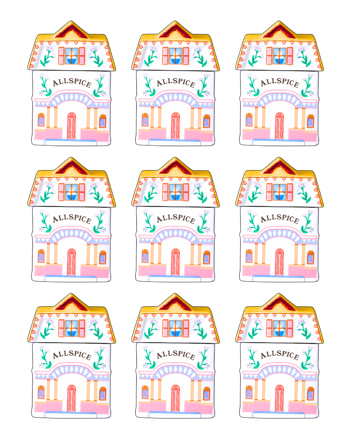 TRANSFERS & CUTTER COMBO FULLSIZE SPICE VILLAGE | VINTAGE KITCHEN NOSTALGIA | POLYMER CLAY CUTTERS