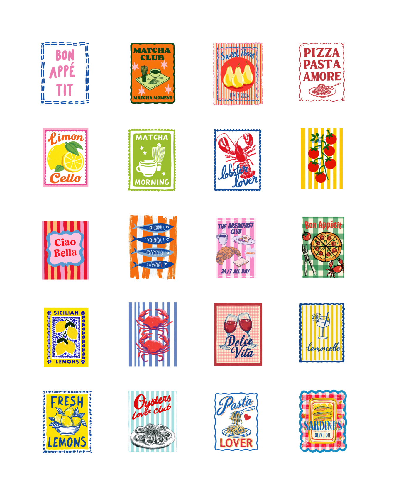 PCC 2288 FOOD POSTERS Transfer Paper | THE CHARM BAR