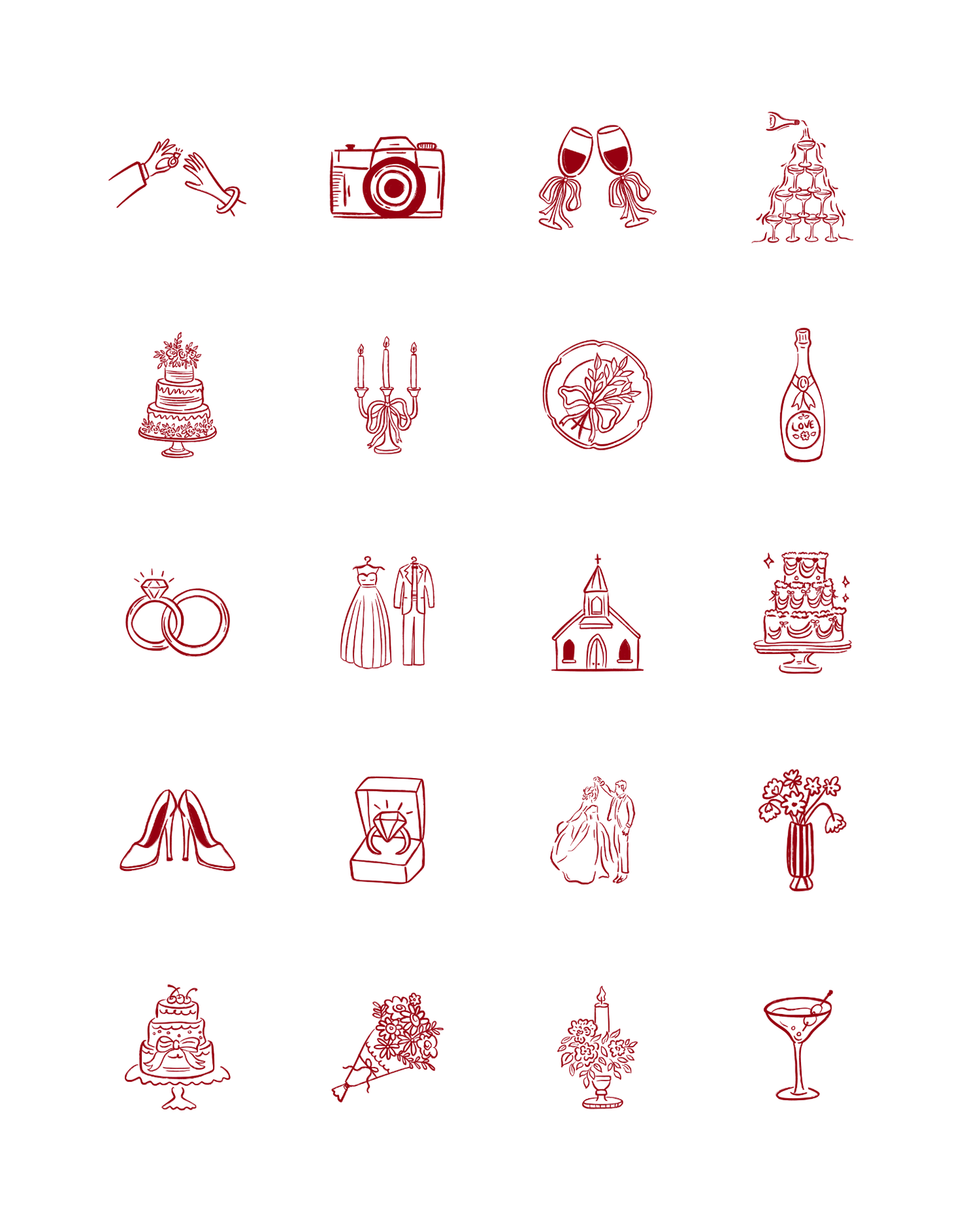 PCC 2261 RED WEDDING Transfer Paper | THE CHARM BAR