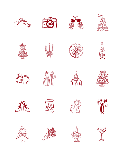 PCC 2261 RED WEDDING Transfer Paper | THE CHARM BAR