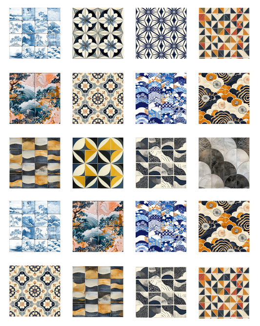 TILE 18 JAPANESSE TILE TRANSFER PAPER | TRANSFER PAPER & CLAY CUTTER