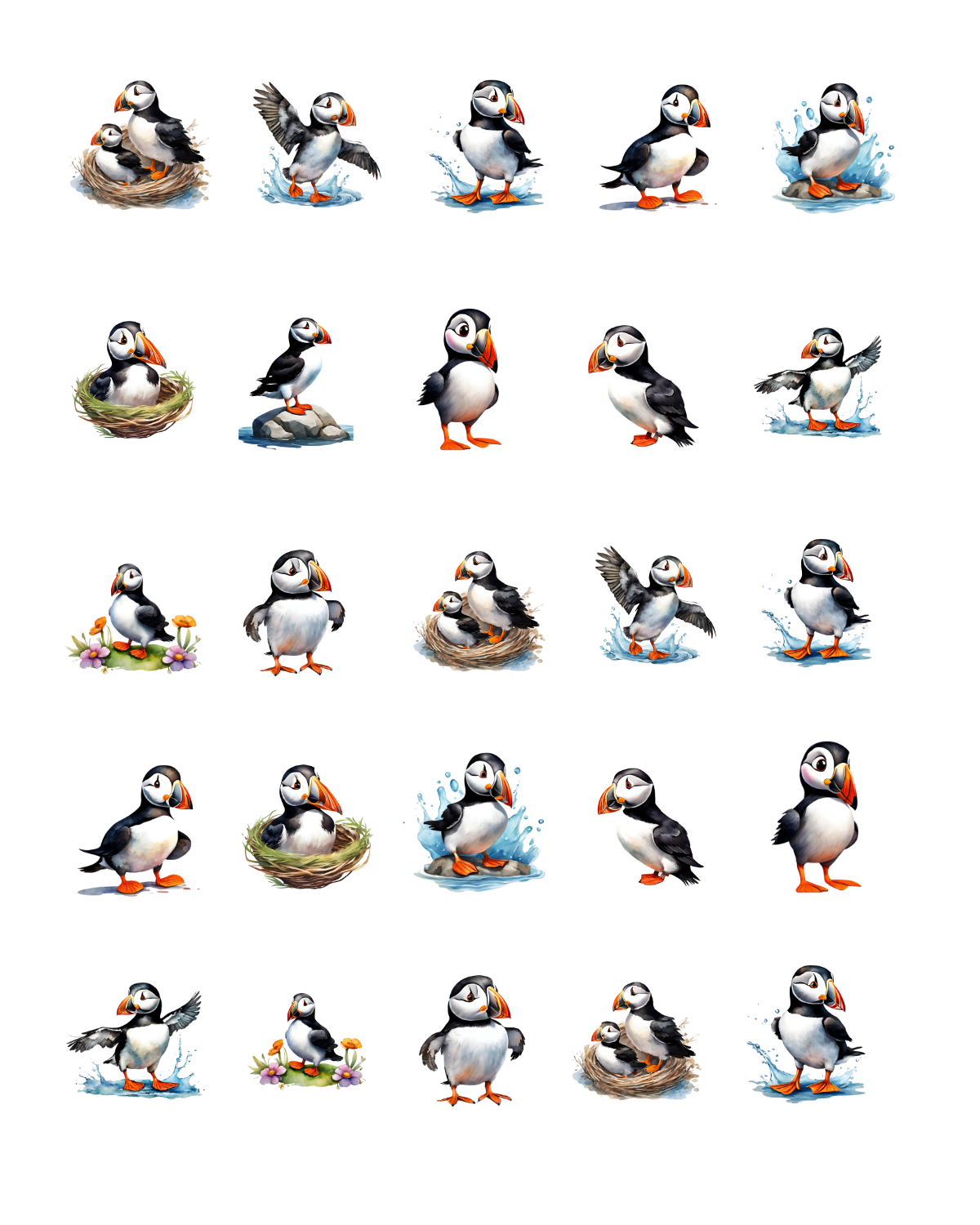 PCC 2381 PUFFINS Transfer Paper | THE CHARM BAR