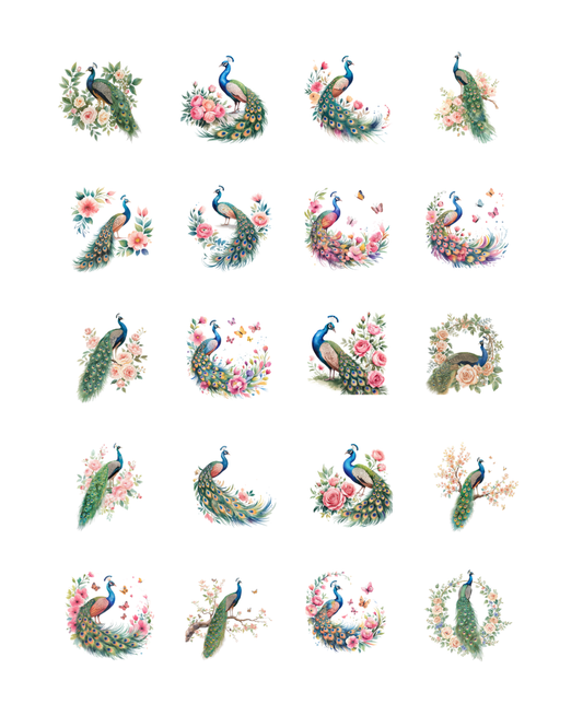 PCC 2221 PEACOCKS Transfer Paper | THE CHARM BAR