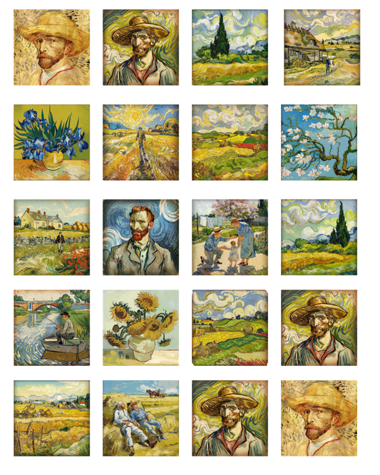 TILE 08 VAN GOGH 4 TILE TRANSFER PAPER | TRANSFER PAPER & CLAY CUTTER