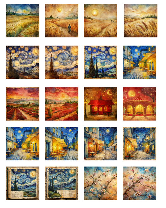 TILE 05 VAN GOGH 1 TILE TRANSFER PAPER | TRANSFER PAPER & CLAY CUTTER